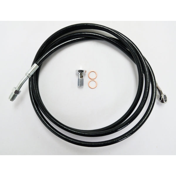 BLACK VINYL/STAINLESS CLUTCH LINE FOR 12"14" APES / BLACK/ STAINLESS