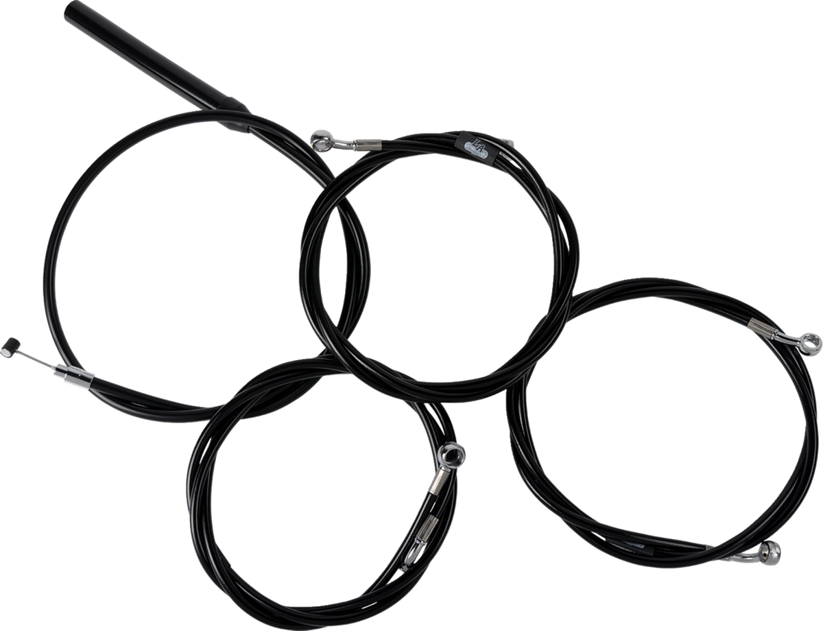 Complete Black Vinyl Braided Handlebar Cable/Brake Line Kit - Stock Handlebars - '23-'25 Touring - image 1