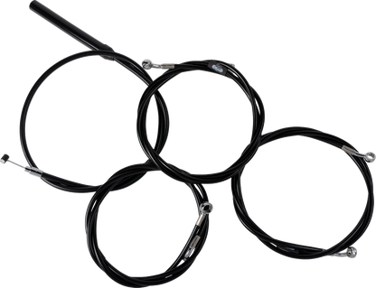 Complete Black Vinyl Braided Handlebar Cable/Brake Line Kit - Stock Handlebars - '23-'25 Touring - image 1