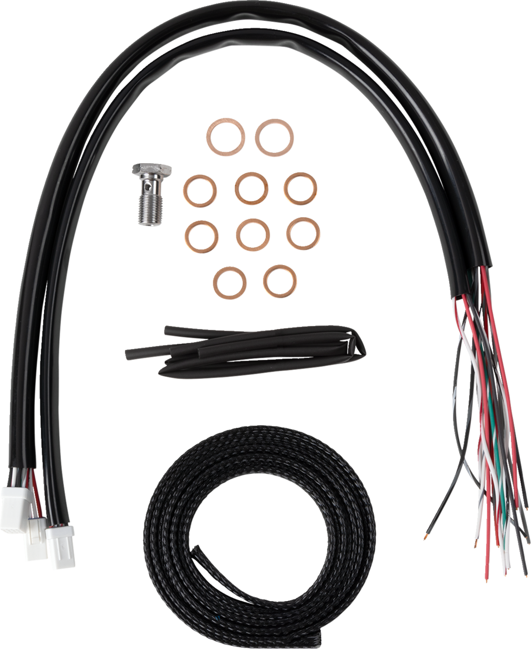 Complete Black Vinyl Braided Handlebar Cable/Brake Line Kit - Stock Handlebars - '23-'25 Touring - image 2