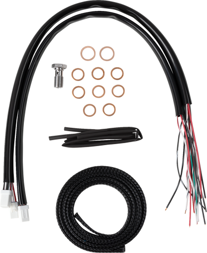 Complete Black Vinyl Braided Handlebar Cable/Brake Line Kit - Stock Handlebars - '23-'25 Touring - image 2