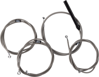 Complete Stainless Braided Handlebar Cable/Brake Line Kit - 12"-14" Handlebars - '23-'25 Touring - image 1