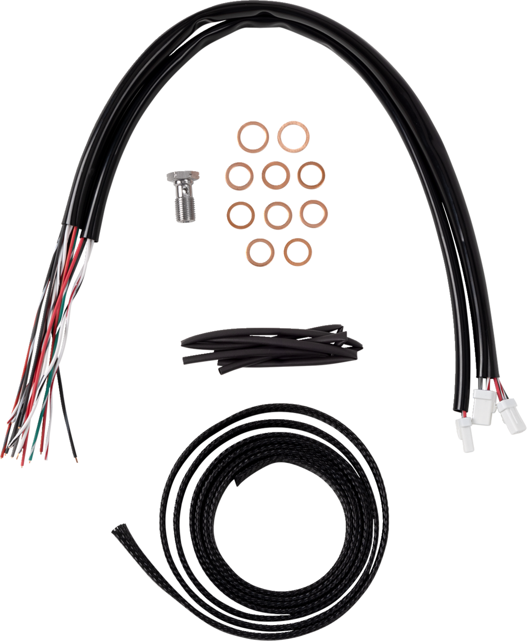 Complete Stainless Braided Handlebar Cable/Brake Line Kit - 12"-14" Handlebars - '23-'25 Touring - image 2