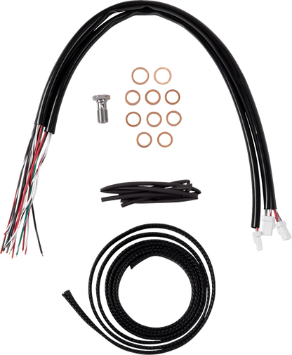 Complete Stainless Braided Handlebar Cable/Brake Line Kit - 12"-14" Handlebars - '23-'25 Touring - image 2