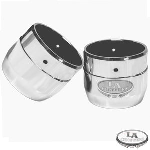 4" STEALTH MUFFLER TIPS WITH LOGO CHROME FOR HD