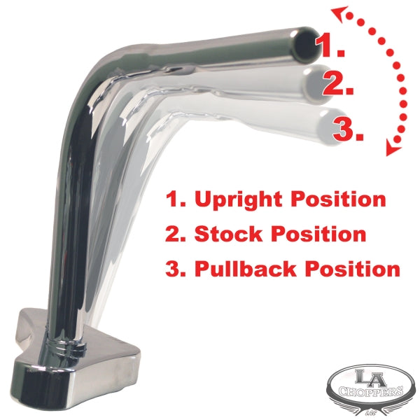 5 DEGREE-TRIPLE TREE RISER ANGLE ADAPTERS CHROME HD