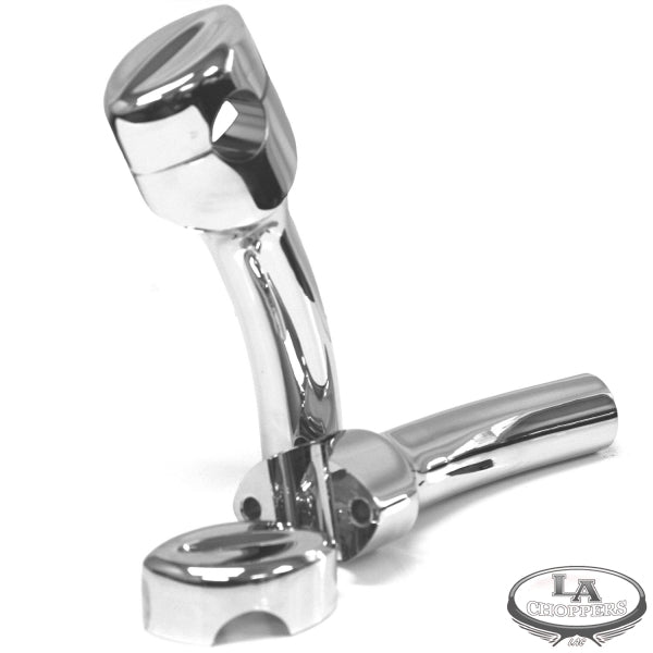 MOHAWK RISERS FOR 1" HANDLEBARS 5.5" CURVED RISE CHROME UNIVERSAL