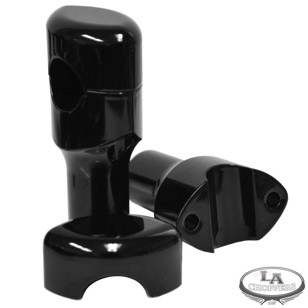 HEFTY RISERS SMOOTH FOR 1 1/4" HANDLEBARS 3" RISE BLACK UNIVERSAL