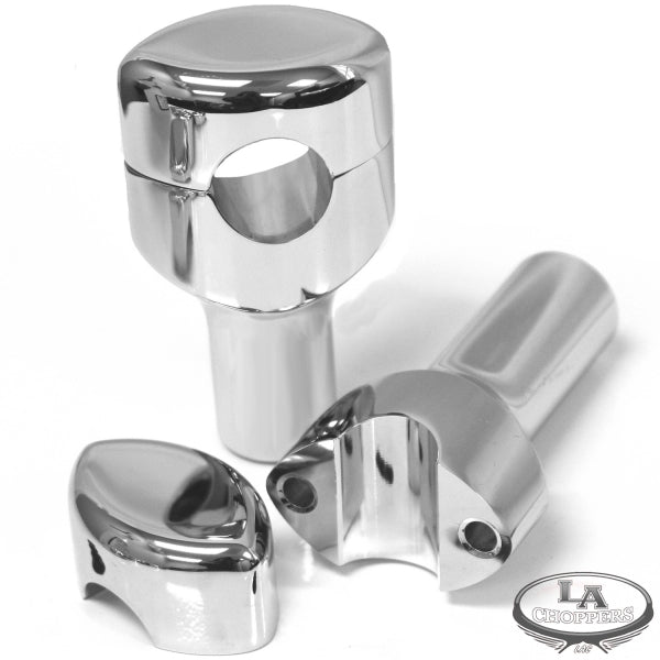 HEFTY RISERS SMOOTH FOR 1 1/4" HANDLEBARS 3" RISE CHROME UNIVERSAL