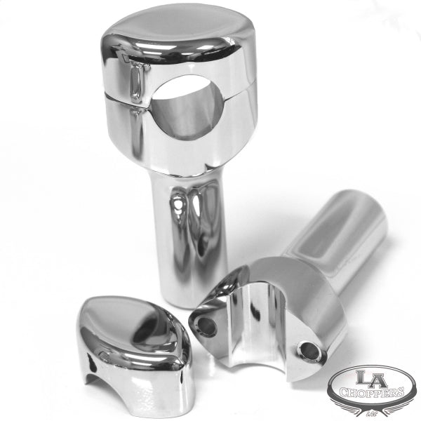 HEFTY RISERS SMOOTH FOR 1 1/4" HANDLEBARS 4" RISE CHROME UNIVERSAL