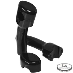 HEFTY RISERS SMOOTH FOR 1 1/4" HANDLEBARS 5.5" CURVED RISE BLACK UNIVERSAL