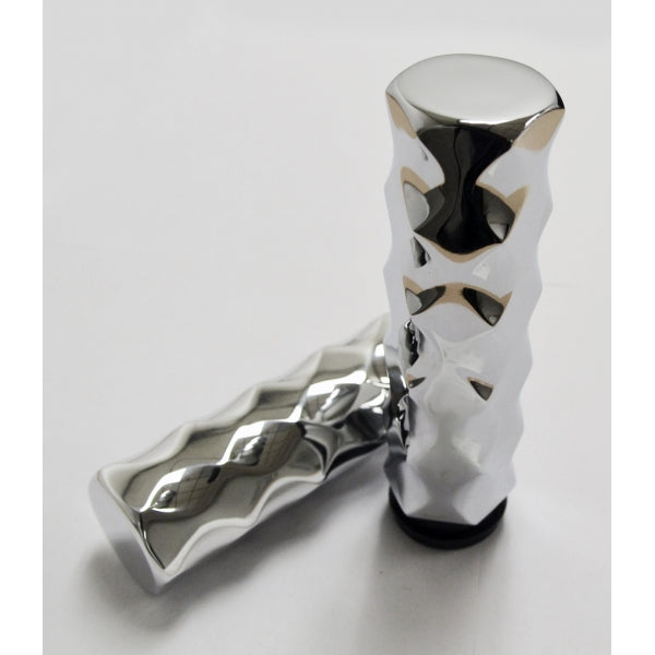 THROTTLE BY WIRE GRIPS HEXAGONAL CHROME
