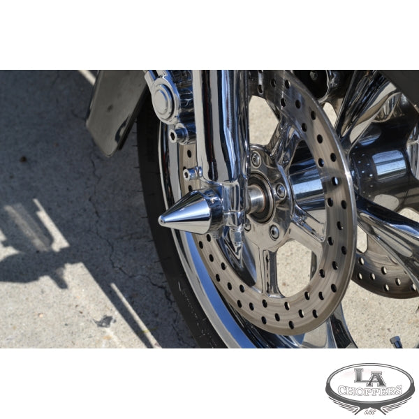 AXLE CAPS-SPIKE CHROME FOR HD