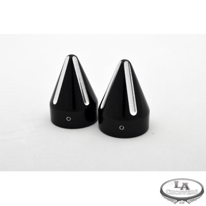 AXLE CAPS-SPIKE CONTRAST CUT BLACK FOR HD