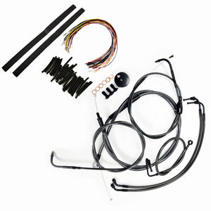 CABLE AND BRAKE LINE KIT MIDNIGHT BLACK BRAIDED FOR MINI APE HANGERS