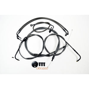 CABLE AND BRAKE LINE KIT MIDNIGHT BLACK FOR 12"-14" APE HANGERS