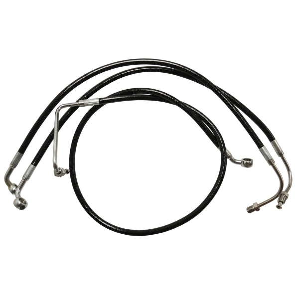 BRAKE LINE BLACK VINYL COATED STAINLESS BRAIDED FOR 12"-14" APE HANGERS