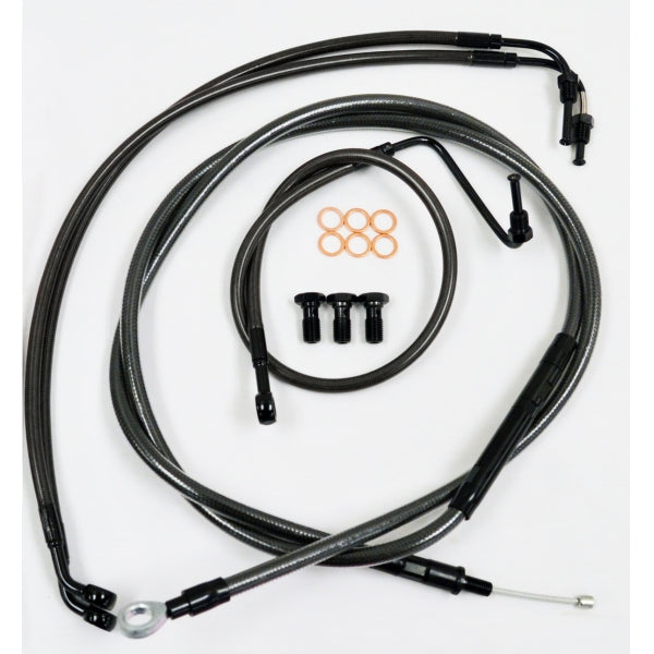 CABLE AND BRAKE LINE KIT MIDNIGHT BLACK BRAIDED FOR 15