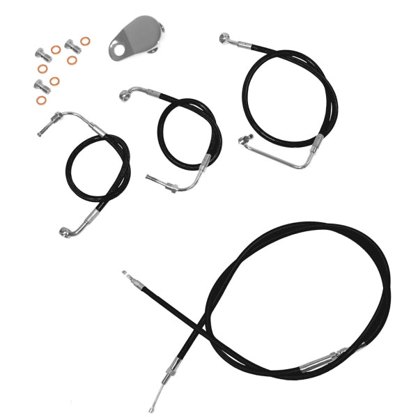 CABLE AND BRAKE LINE KIT BLACK VINYL FOR 12"-14" APE HANGERS