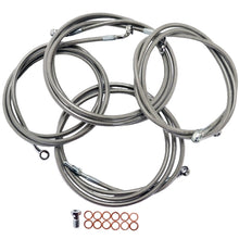 CABLE AND BRAKE LINE KIT STAINLESS POLISHED FOR 12"-14" APE HANGERS