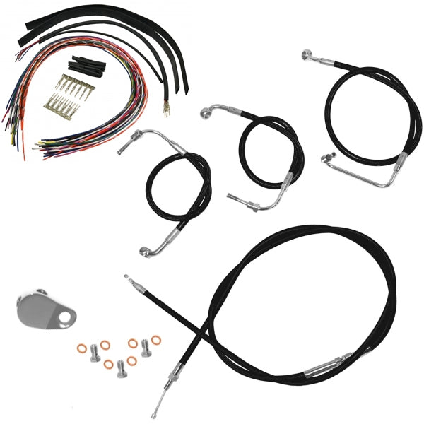 CABLE AND BRAKE LINE KIT BLACK VINYL FOR 12"-14" APE HANGERS