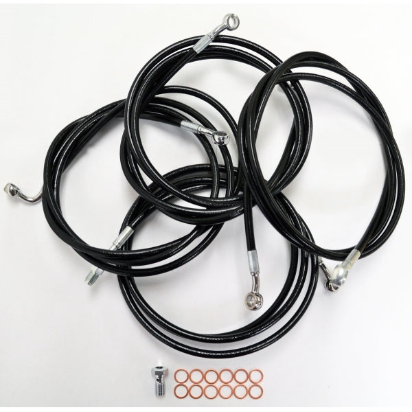 HANDLEBAR CABLE/BRAKE & CLUTCH LINE/WIRE KITS AND COMPONENTS / STAINLESS STEEL|VINYL / BLACK