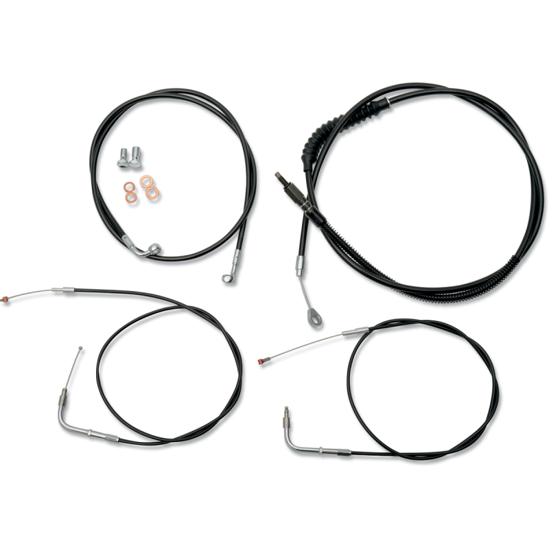 08-17 Dyna Fatbob Complete Handlebar Cable Kit (Single Disc/Non-ABS)