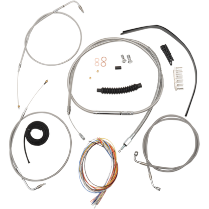 08-17 Dyna Fatbob Complete Handlebar Cable Kit (Single Disc/Non-ABS)