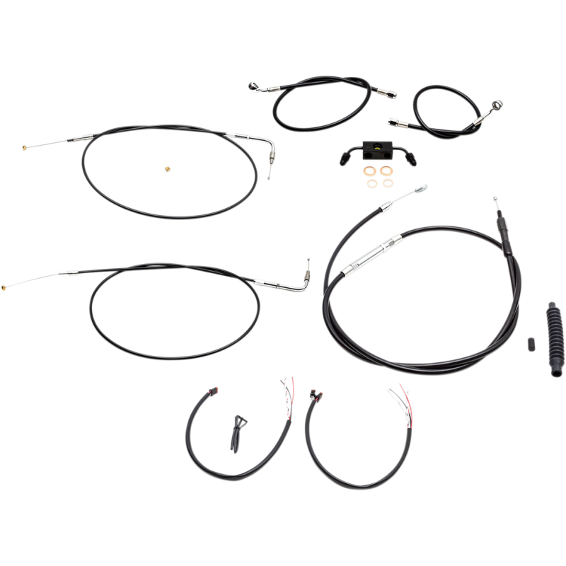 12-17 Dyna Fatbob Complete Handlebar Cable Kit (Single Disc/ABS)